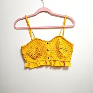 Glamaker Yellow size medium crop top‎